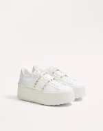 Valentino Flatform Rockstud Untitled Sneaker In Calfskin - Image 6